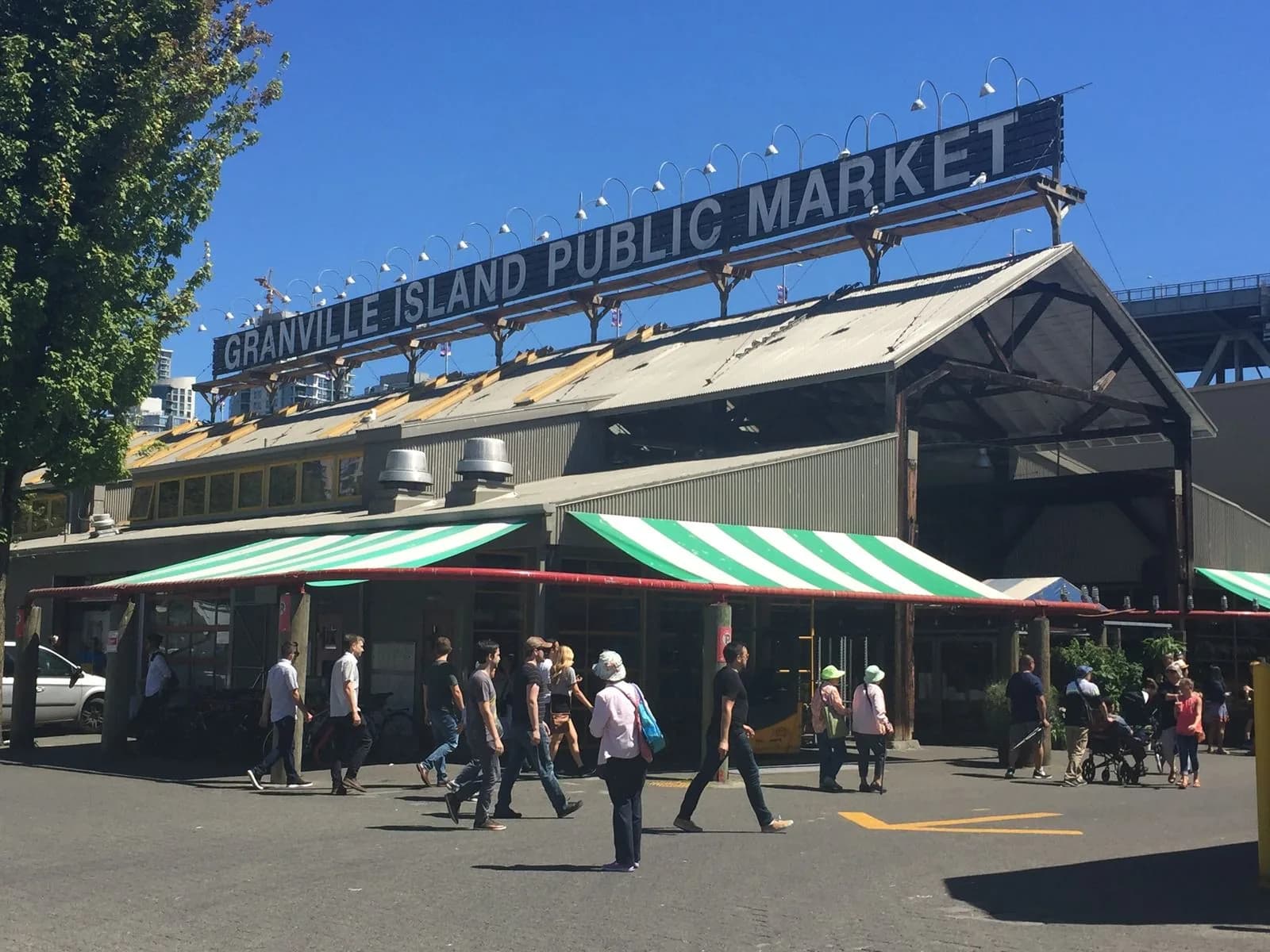 Granville Island Public Market facade, a stop on the Vancouver city tour