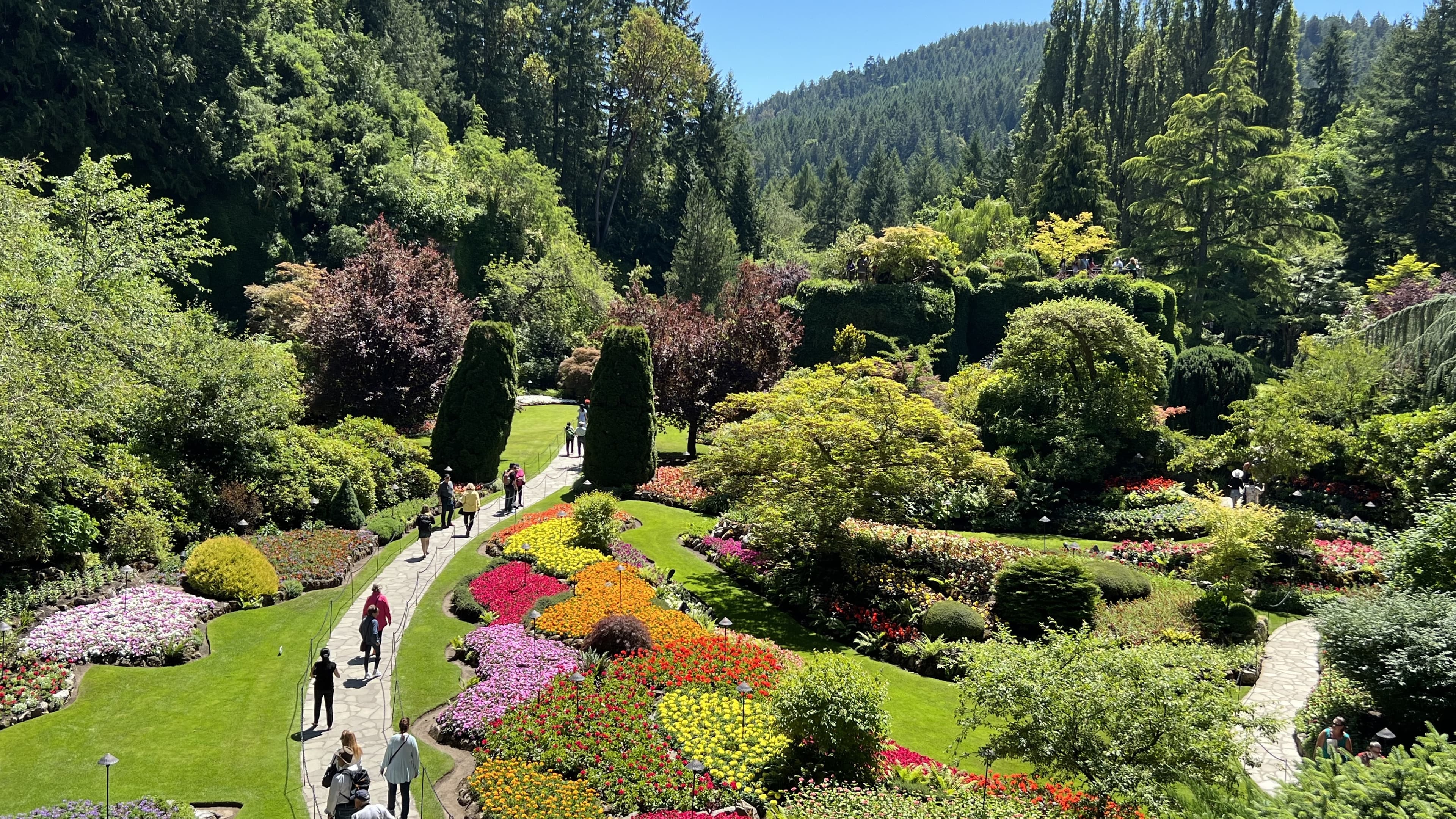 Jardines floridos de Butchart Gardens en Victoria