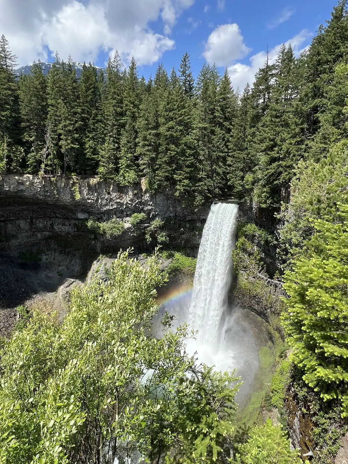 Overhead view of Brandywine Falls waterfall, on the way to Whistler
