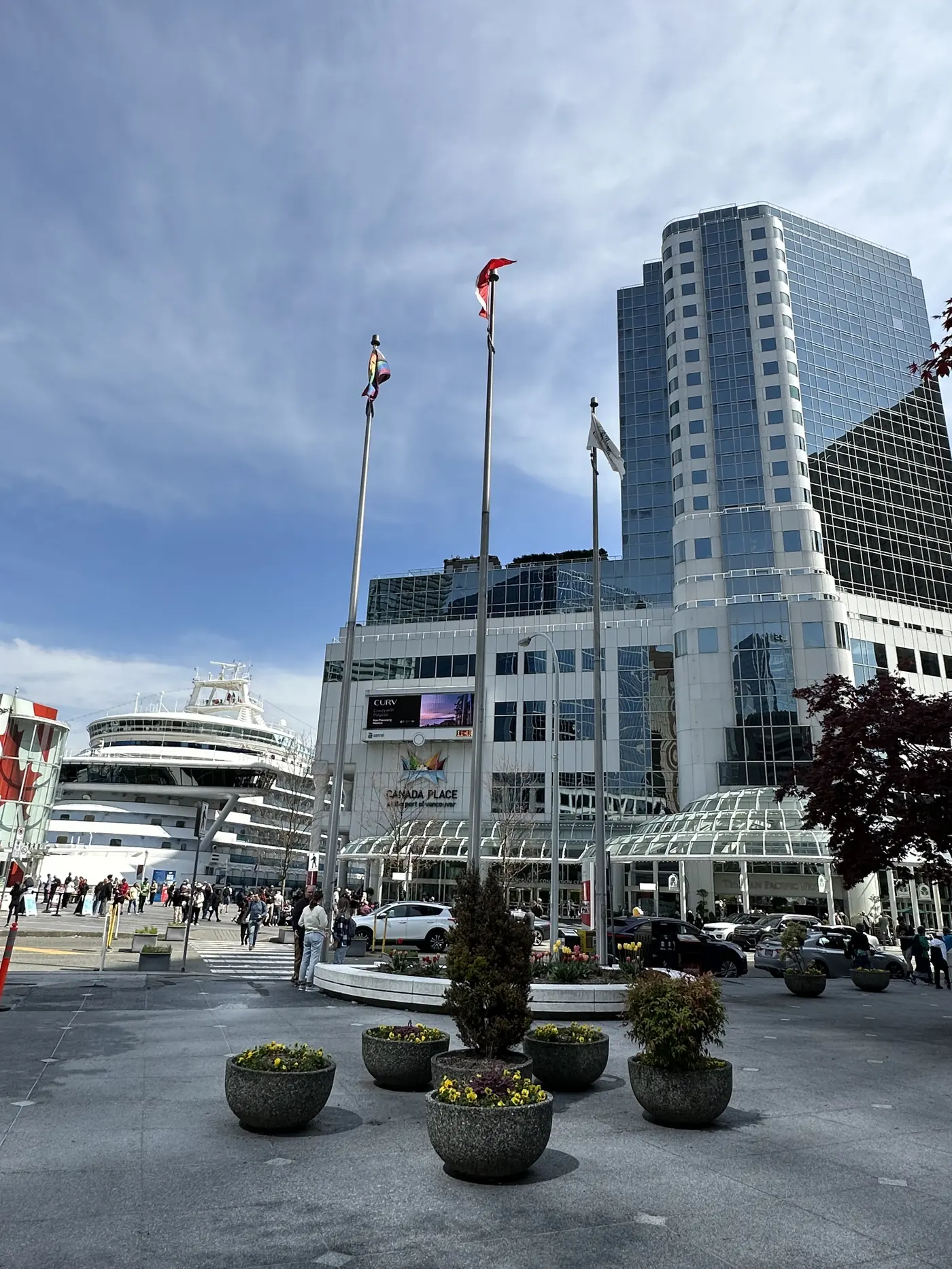 Canada Place e o terminal de cruzeiros no centro de Vancouver