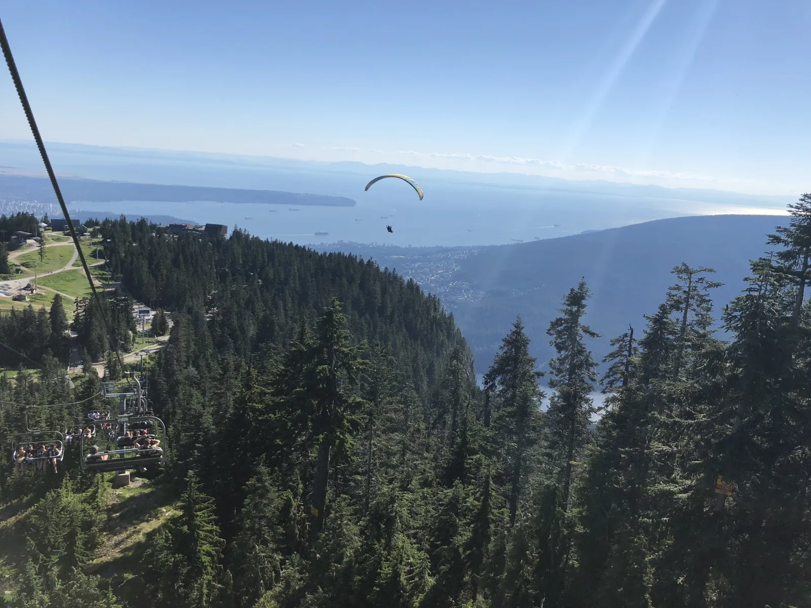 Voo de parapente sobre Grouse Mountain
